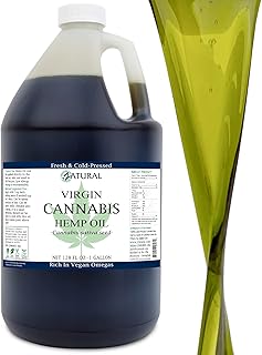 Zatural Hemp Oil 100% Pure Cold Pressed High Vegan Omegas 3 & 6 No Fillers or Additives Therapeutic Grade (1 Gallon)
