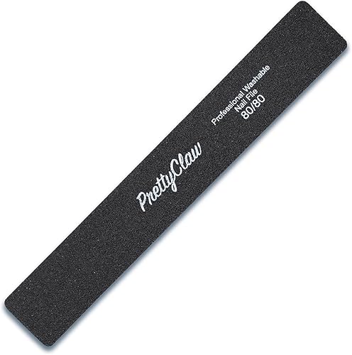 Miniatura 3 de PrettyClaw  10 limas de uñas profesionales de grano 8080, color negro, rectangular, acrílicas, centro de plástico, tablero de esmeril de doble cara