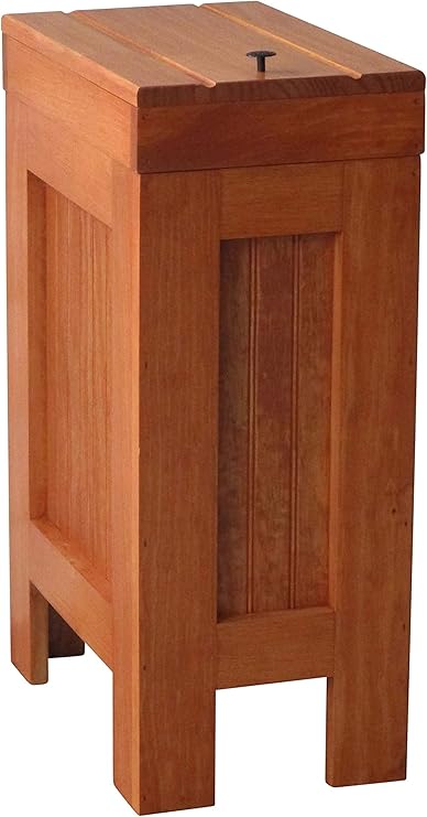 Amazon.com: Wood Wooden Trash Bin Kitchen Garbage Can 13 ...