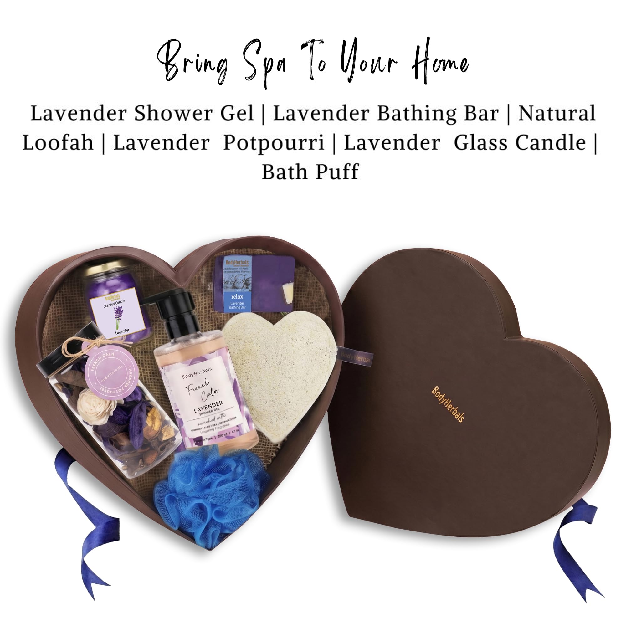 BodyHerbals Lavender Surprise Bath & Body Care Gift Set for Women & Men – 6 Pcs Skin Care Kit with Spa Accessories | Vegan Luxury Gift Box for Birthdays, Anniversaries, Valentine’s Day, Raksha Bandhan Gift & Special Occasions 1