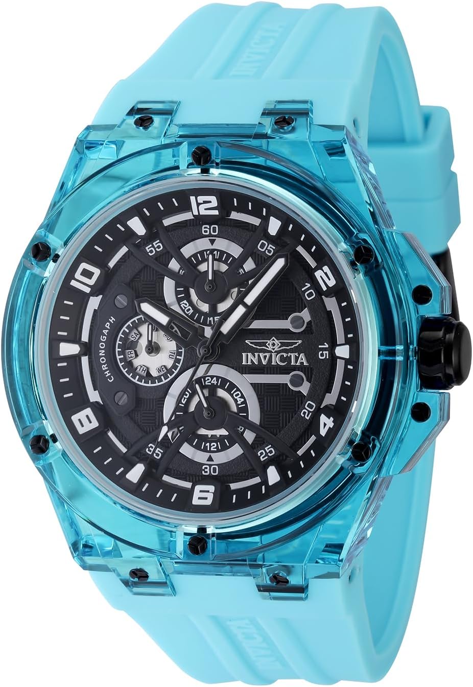 Invicta Racing Men 46mm Plastic Blue Black dial VH67 Quartz