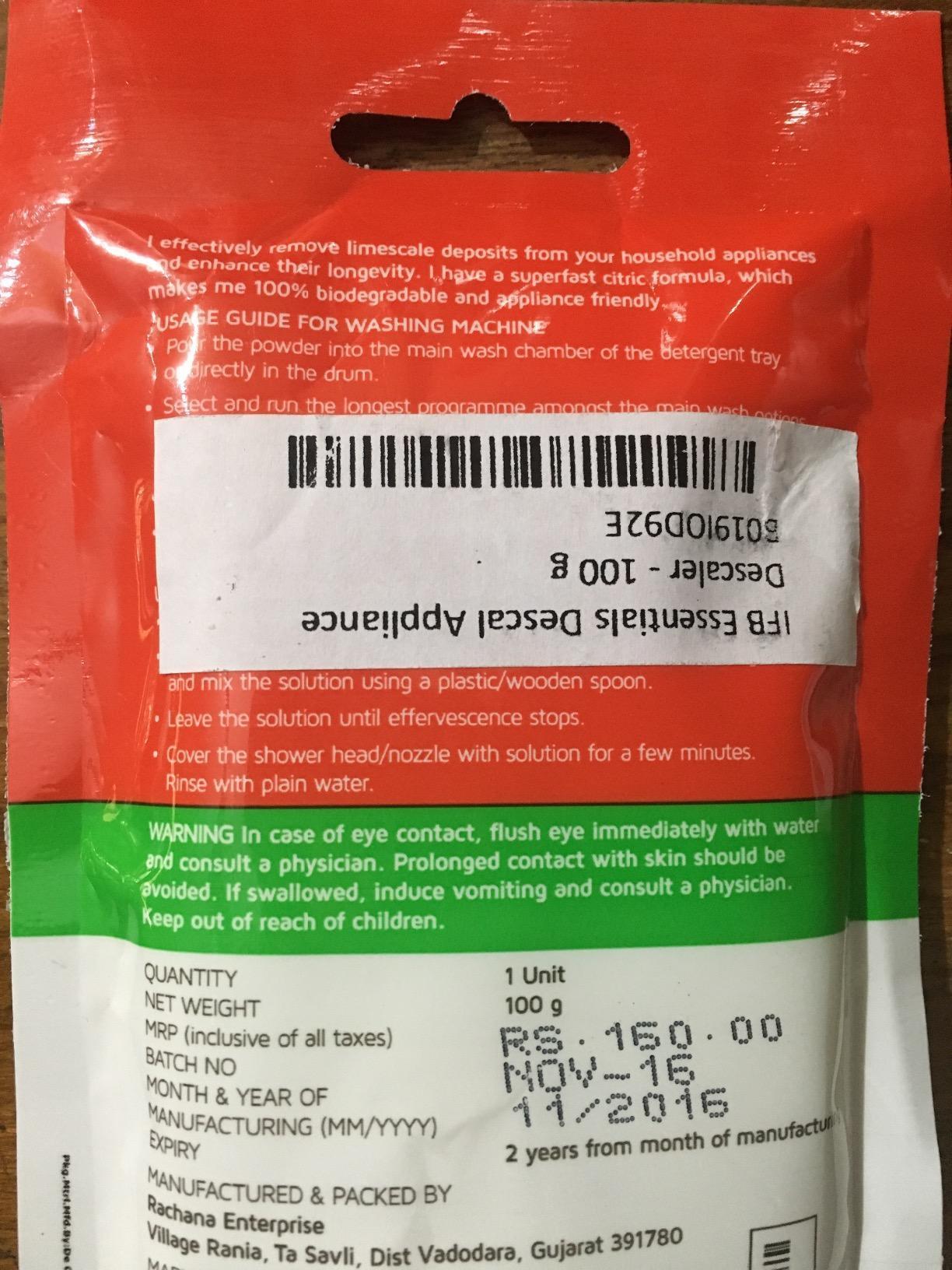 IFB Descale Powder For Washing Machine Drum Cleaner & Tub Cleaner, Washing Machine Cleaner