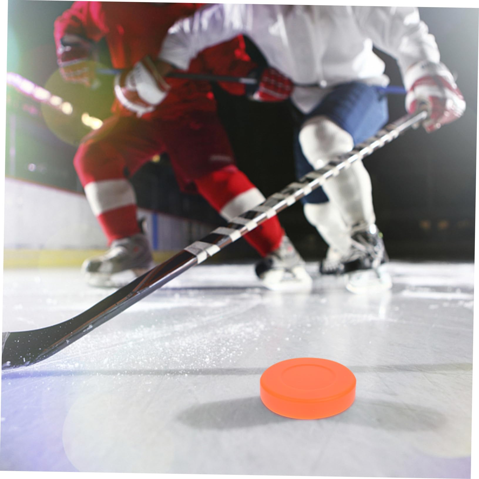 ERINGOGO Palets de Hockey Légers Faible Friction Surface Mate en PVC Orange Lot de 3 pour Jeux Extérieurs sur Béton ou Terrain Lisse