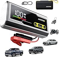 AUXITO 8000A Jump Starter: Portable Car Battery Booster with LCD Display, Smart Clamps, Power Bank & Flashlight