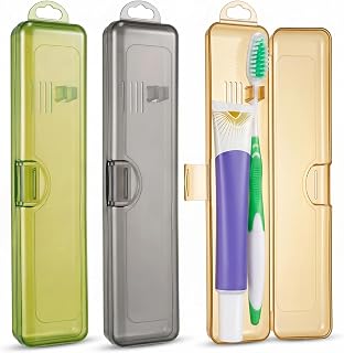 3 Pack Toothbrush Travel Case, Travel Toothbrush Holder, Tooth Brush Compact Organizer, Breathable Holders Portable Small Manual for Vacation Camping Gym Business Trips Office