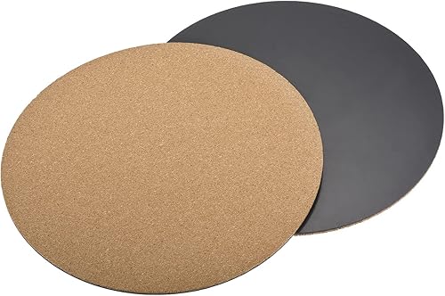MECCANIXITY Tapete redondo de corcho para plantas de 12 pulgadas, absorbente, impermeable, para macetas de jardín y hogar, paquete de 2