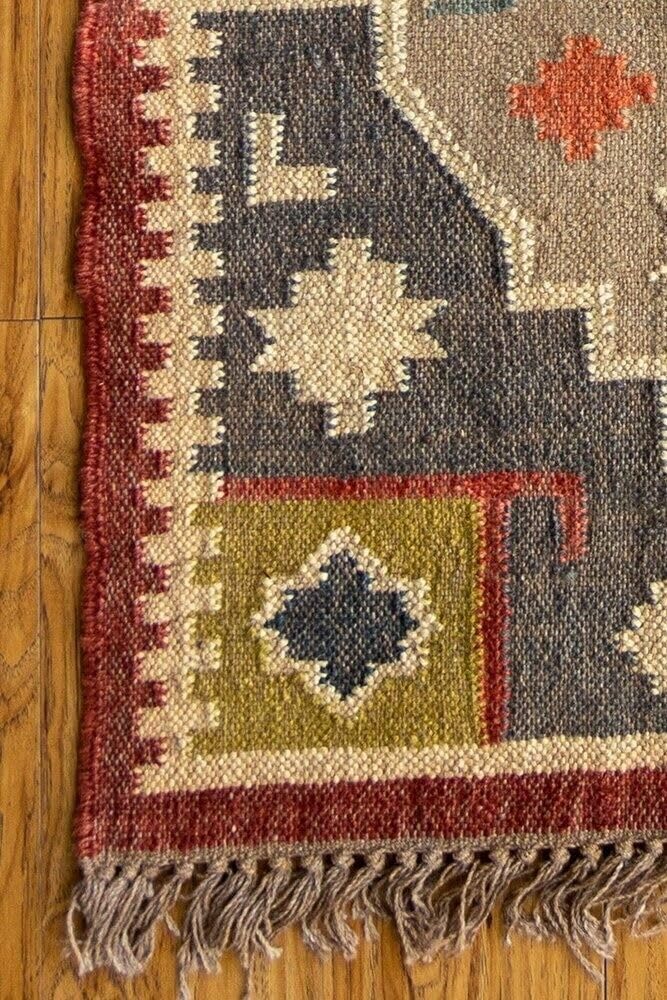 Tapis en laine naturelle et jute - Tapis tissé à la main, respectueux de l'environnement et résistant pour salon, chambre à coucher ou couloir, 90 x 210 cm
