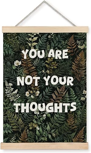 JINYO Mental Health Wall Decor, You Are Note Your Thoughts Vintage Botanical Wal
