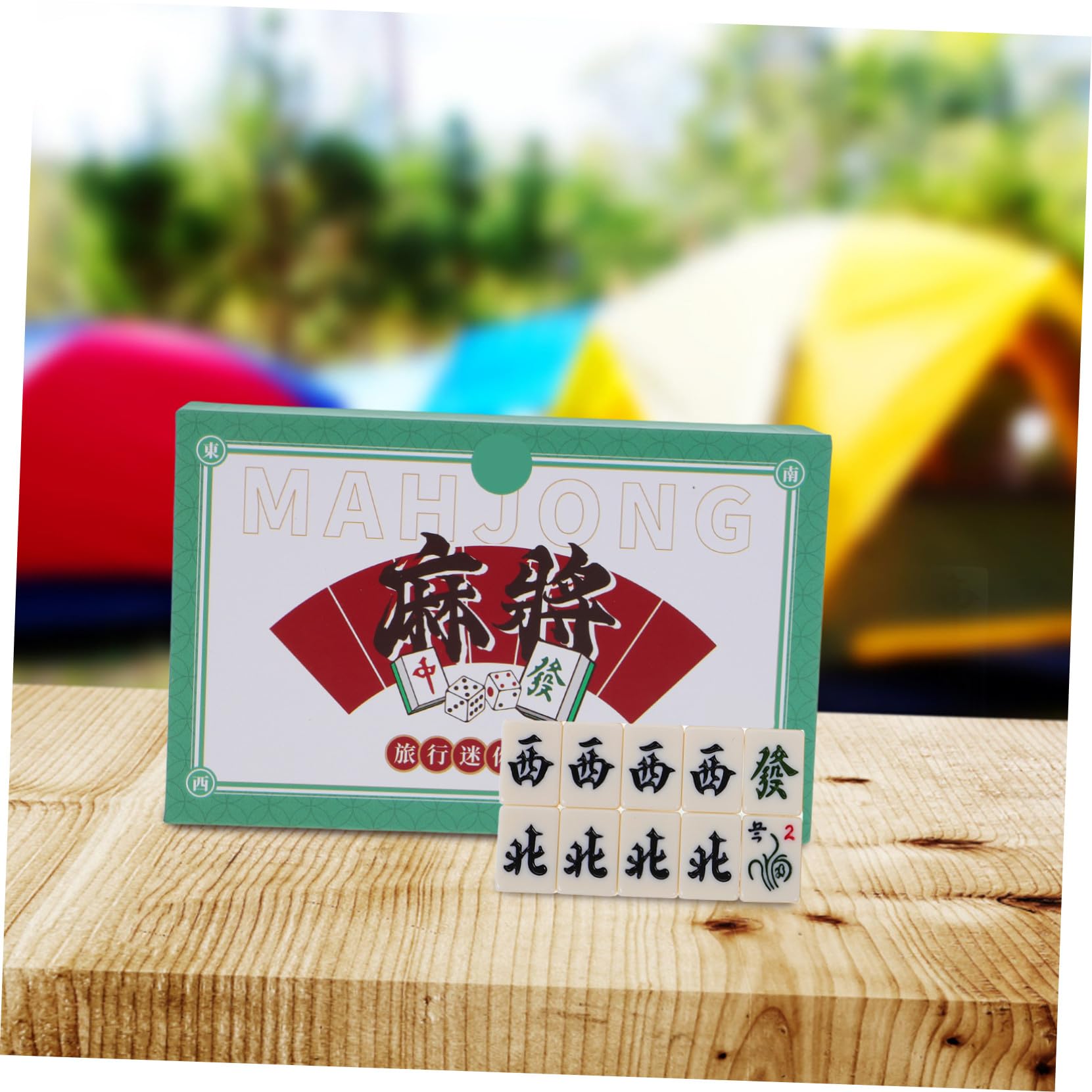 Miniatur Mahjong Steine 1 Kasten aus Melamin für Reisen und Wohnheime