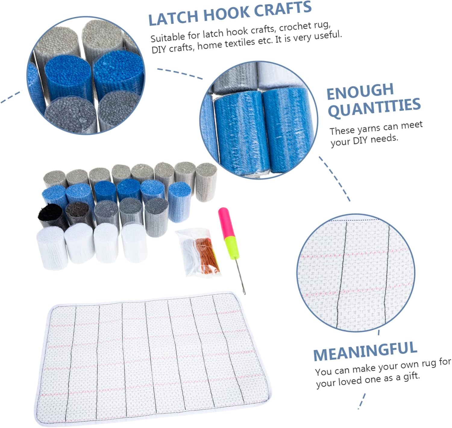 ARTIBETTER Lock Hook Kit DIY Rug Tufting Latch Hook Yarn Loom Kit for Adults Rug Making Craft Supplies