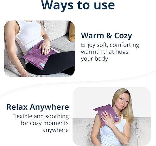 Miniatura 2 de Almohadilla térmica para microondas (con funda extraíble) Almohadilla de terapia de calor húmedo para microondas para espalda, cuello, hombros y