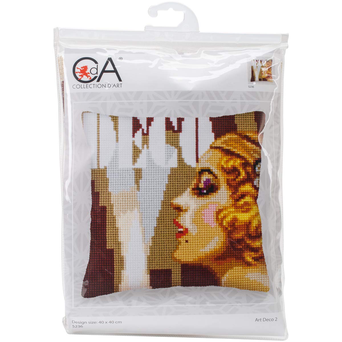 Rto Various Collection D'art Stamped Needlepoint Cushion Kit, 40 X 40Cm