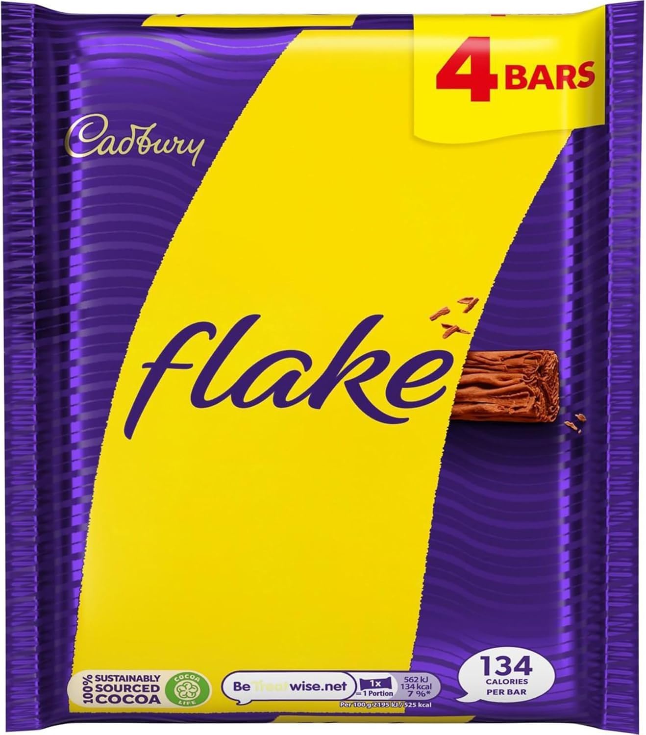 Cadbury Flake Chocolate Bar 4 Pack Multipack 80g
