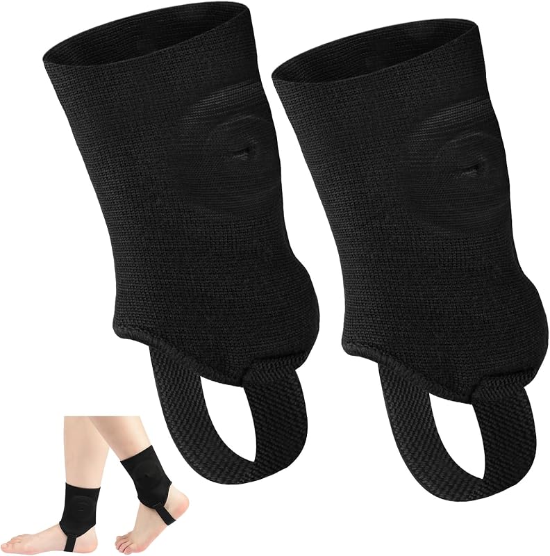 DiULi 2PCS Protège-Chevilles Football, Double Face Protection Malleole Sport, Chevillere de Maintien Pédiatrique, Antidérapant Léger pour Basket Volleyball Course, Noir