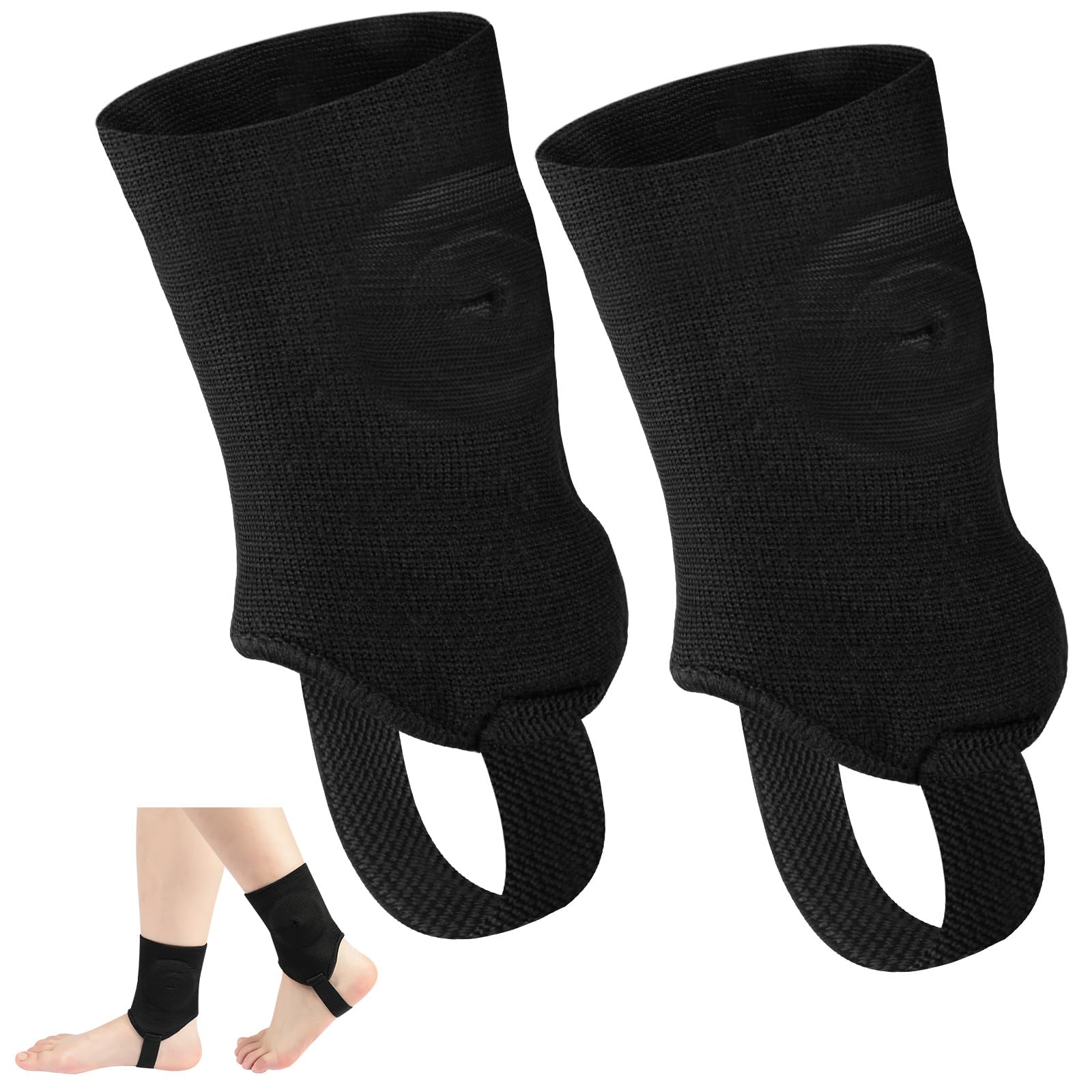 Tobillera de Fútbol Adolescentes, Soporte de Tobillo, Almohadilla de Protección Negro