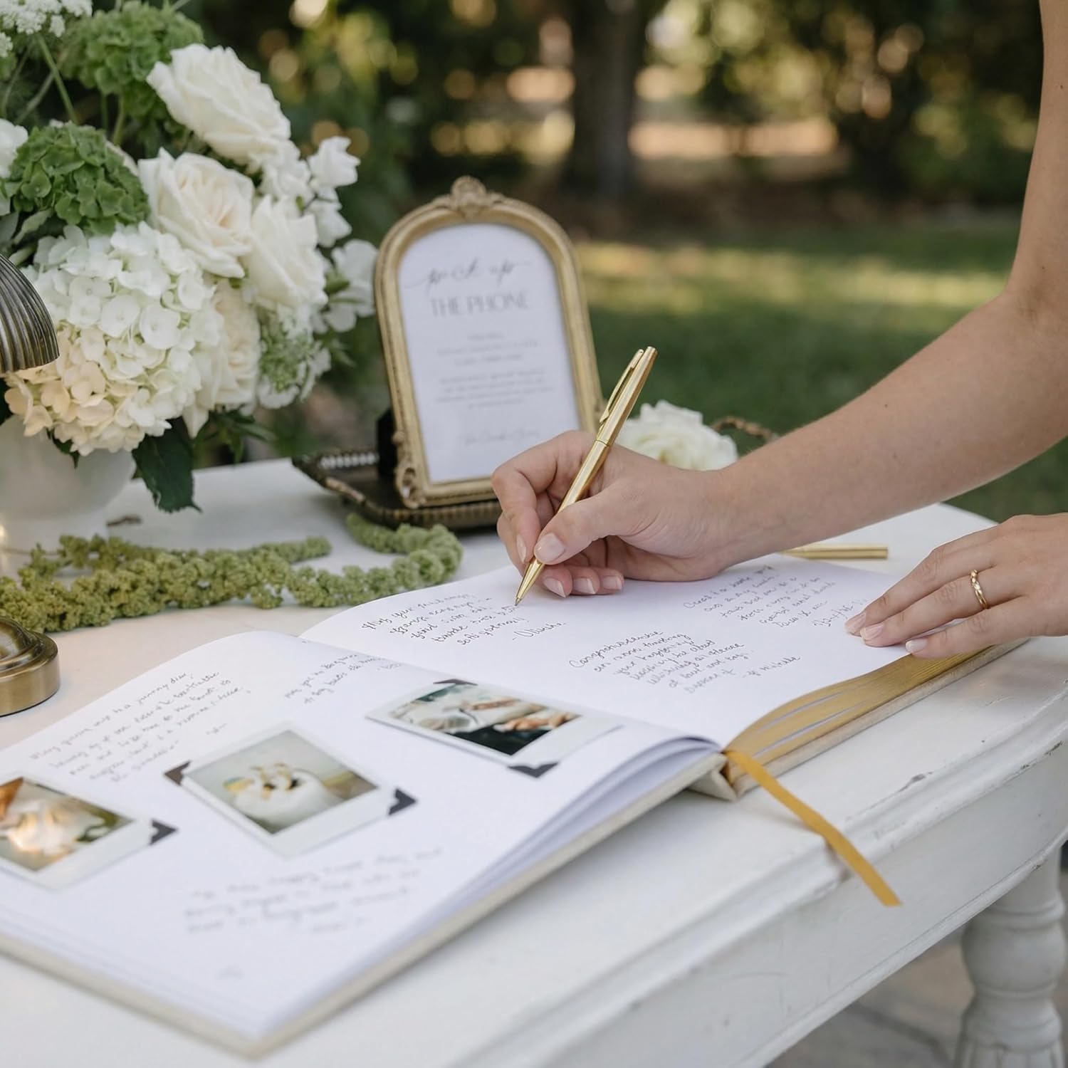 ZICOTO Beautiful Wedding Guest Book for Your Wedding Reception - Simply Elegant Velvet Guestbook to Sign in and Add Polaroid Photos - The Perfect Bridal Shower Guest Book for The Special Day