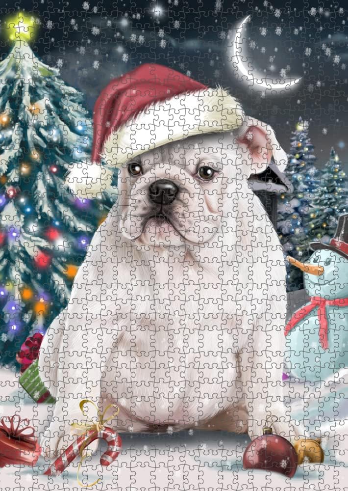 Have a Holly Jolly Christmas Bulldog Jigsaw Puzzle for Adults - Animal Printed Interlocking Puzzle Game Artwork - Gift for Dog Lover's -1000 Pcs 29.5"x19.7", PZLE58558