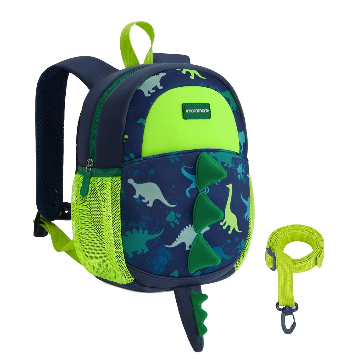 mommore Toddler Backpack for Boys 2-4 Small Cute Dinosaur Backpack with Kids Leash 3D Cartoon Preschool Kindergarten Bookbag