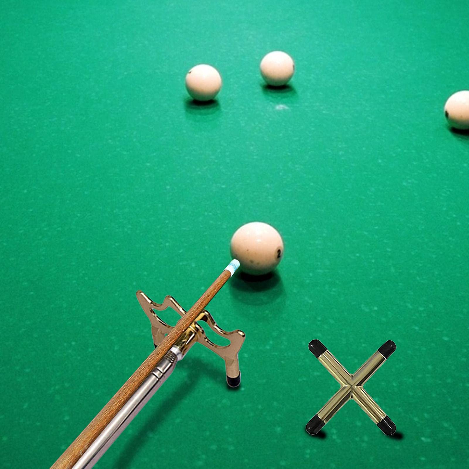 Queue de billard rétractable avec tête de pont amovible, manche en bois, accessoire pour table de billard