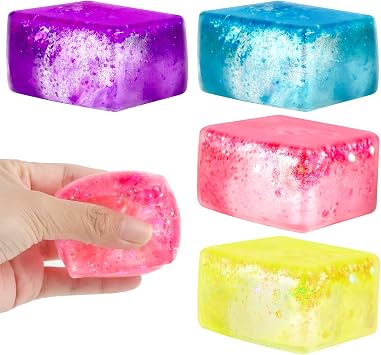 4pack Stress Cube Fidget Toy Stress Balls for Adults Sensory Fidget Toys for Anxious Stress Relief Stress Balls for School Classroom Reward Office Carnival