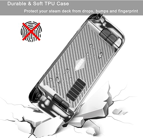 Miniatura 3 de OwlTree Upgraded Clear Protective Case for Steam Deck Soft TPU Cover Protector Case with Full Protection Shock-Absorption Anti-Slip Scratch Design