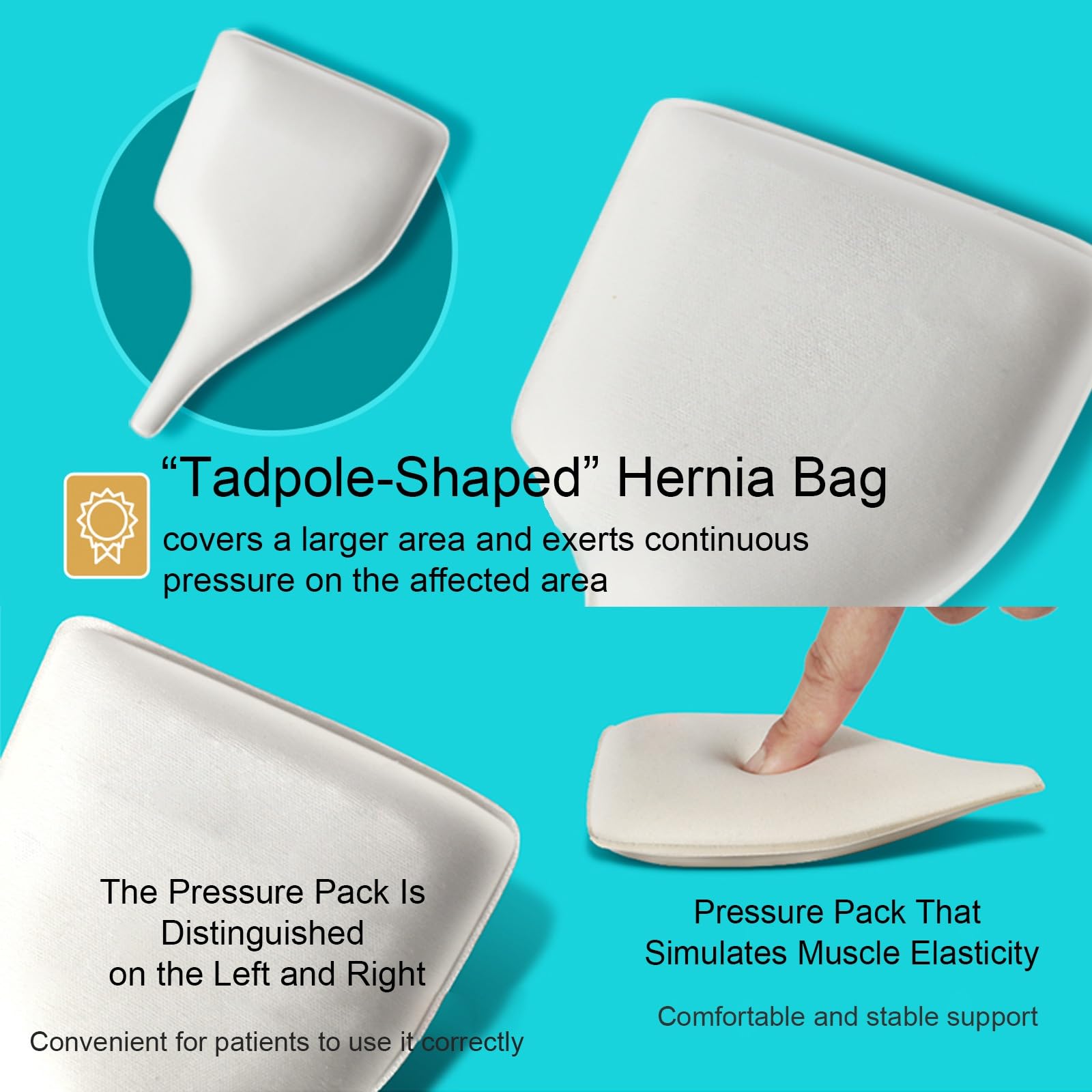 Braguero Hernia Inguinal Hombre, Hernia Inguinal Hombre, Soporte Escrotal con 2 Almohadillas de Compresión Extraíbles Extragrandes(X-Large)