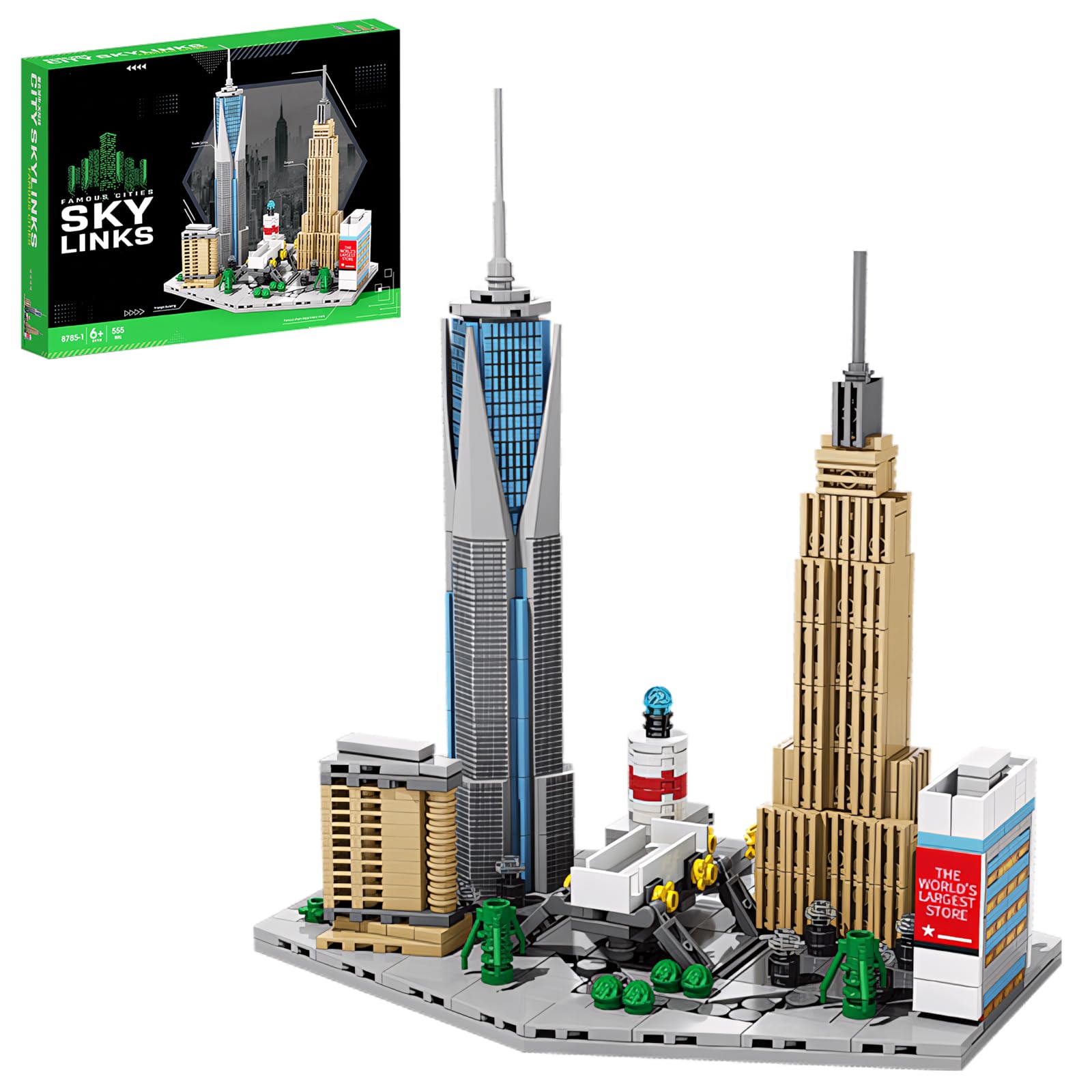 Architecture New York City，New York SkylineEmpire State Architecture Building Micro Mini Blocks Building Blocks Model Great Gifts for Kids and Adults