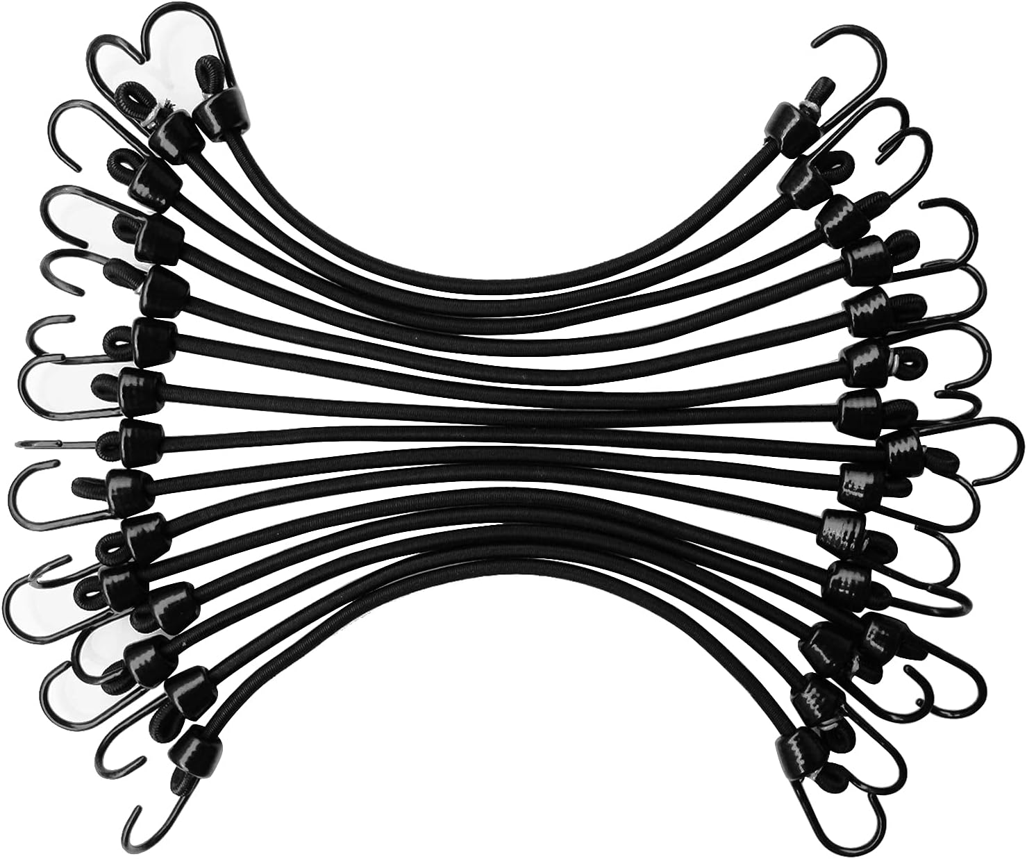 Joneaz Mini Bungee Cord with Hooks 2 Inch, Plastic Coated, without