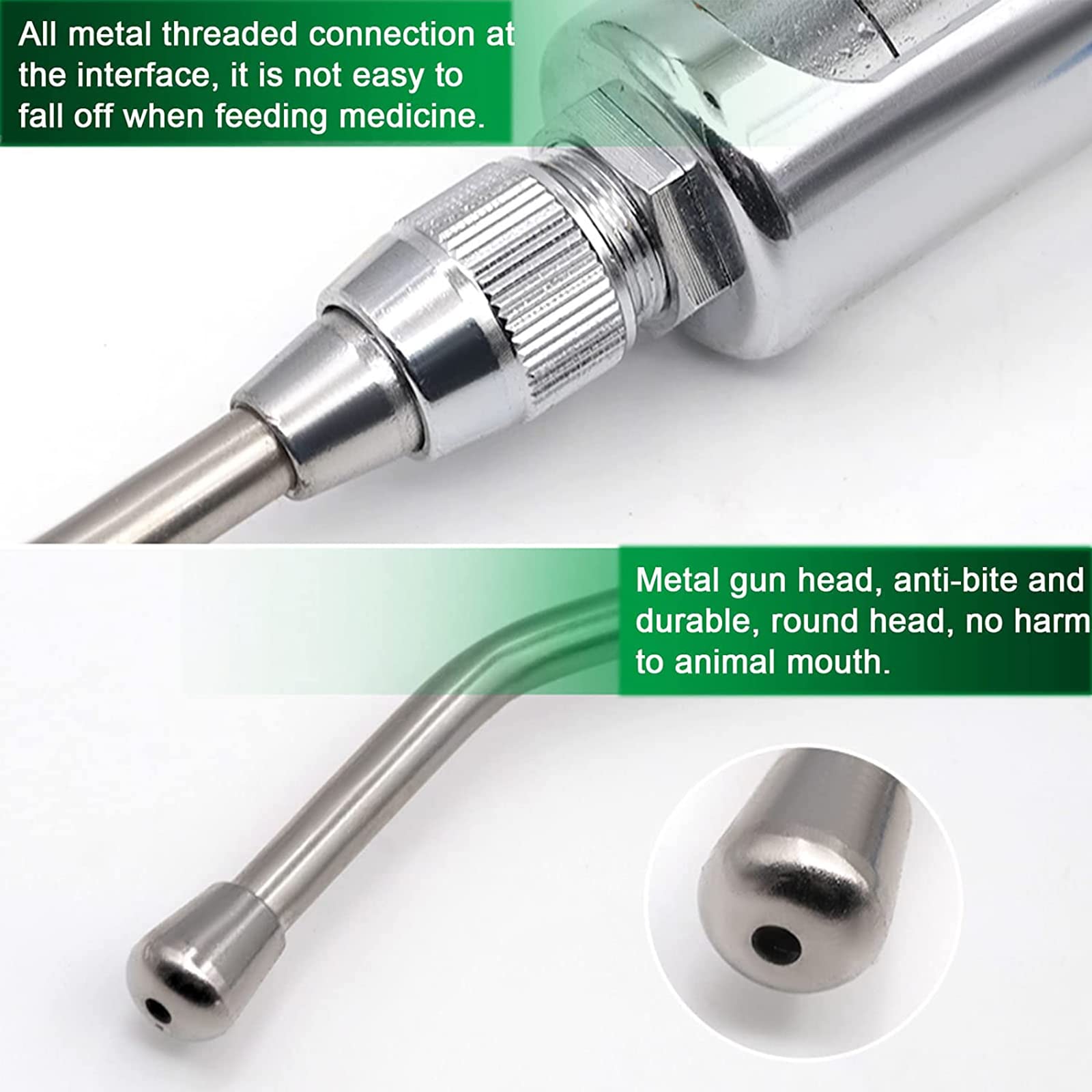 Alimentatore automatico continuo per farmaci con dosaggio regolabile per bovini, pecore, capre, maiali, animali domestici, siringa a molla per farmaci facili