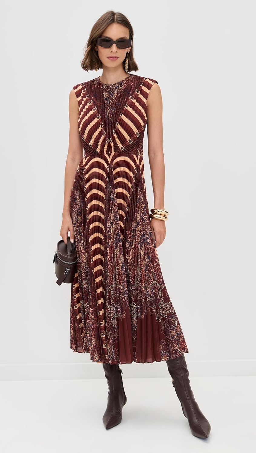 Ulla Johnson Women's Violeta Pleated Sleeveless Midi Dress - Image 5