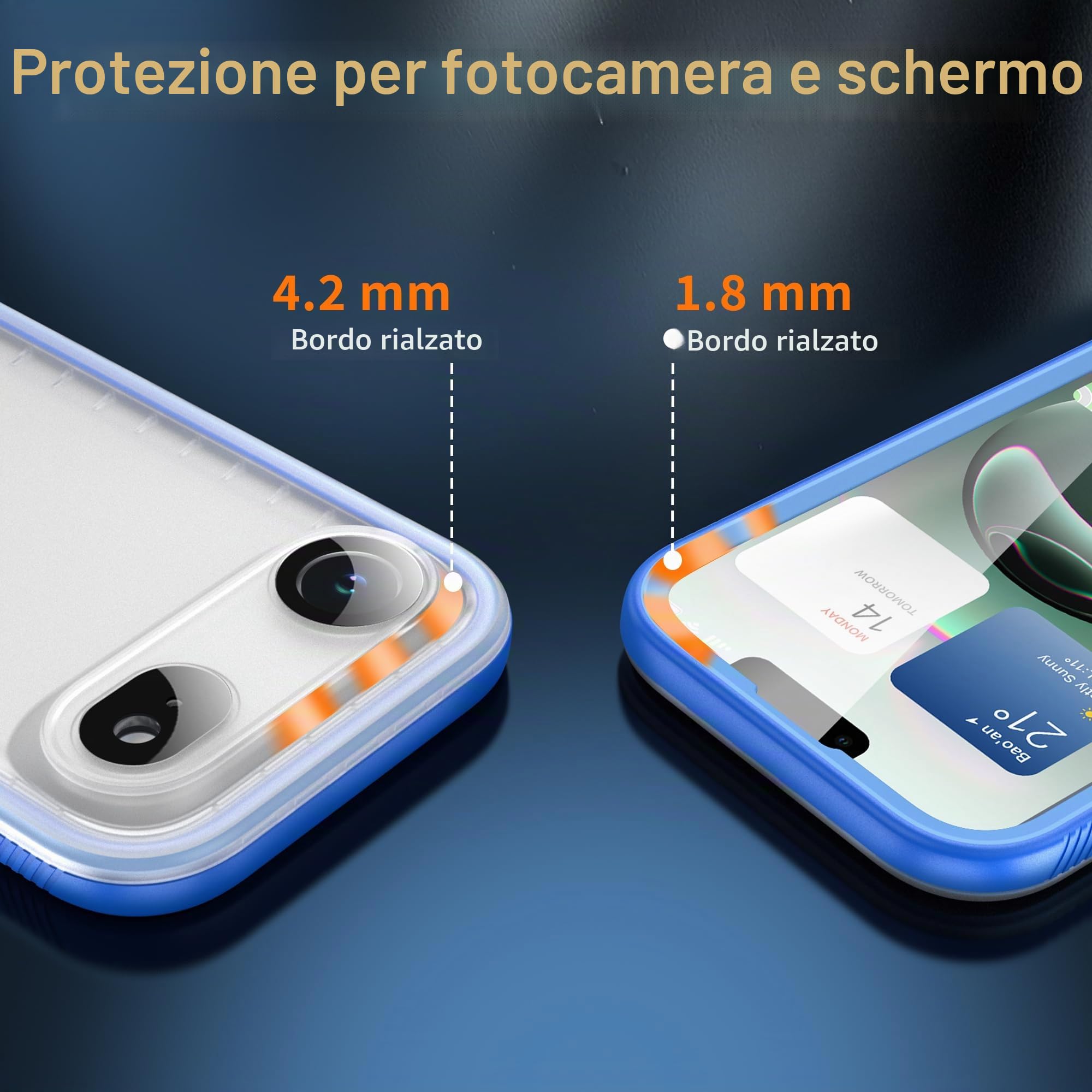 Cozycase Cover TOP 360 Antiurto IP68 Impermeabile Per iPhone Air | Indistruttibile Rugged Militare, Subacquea Waterproof Anti Urto Resistente Antipolvere, Custodia Integrale Doppia Case. Blu