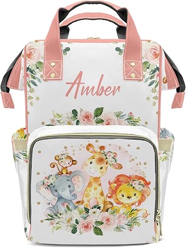 Bolsas de pañales con diseño de elefante y copo de nieve, mochila para mamás y niñas, Personalizado 5, Classic