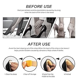 Heel Pads for Shoes That are Too Big, Heel Inserts for Women, Heel Grips for Womens Shoes, Heel Protectors, Heel Cushion Liners for Blisters Loose Shoes, Shoe Fillers (Antigel Beige 4Pairs)