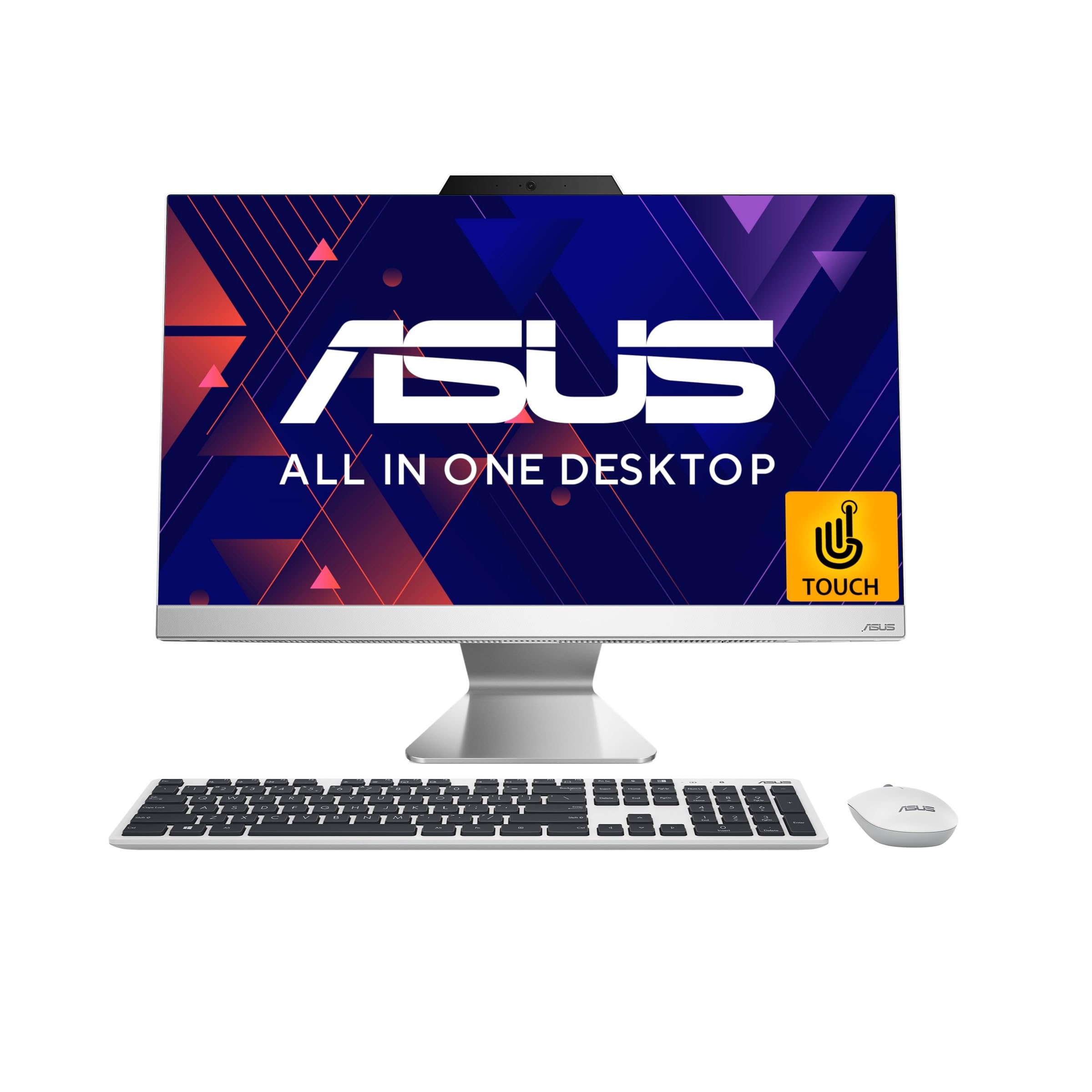 ASUS AiO A3 Series, 23.8" (60.45 cm) FHD Touch, Intel Core i5-1235U 12th Gen, All-in-One Desktop (8GB/512GB SSD/Windows 11/Office 2021/with Wireless Keyboard & Mouse/White/5.4 kg), A3402WBAT-WA001WS