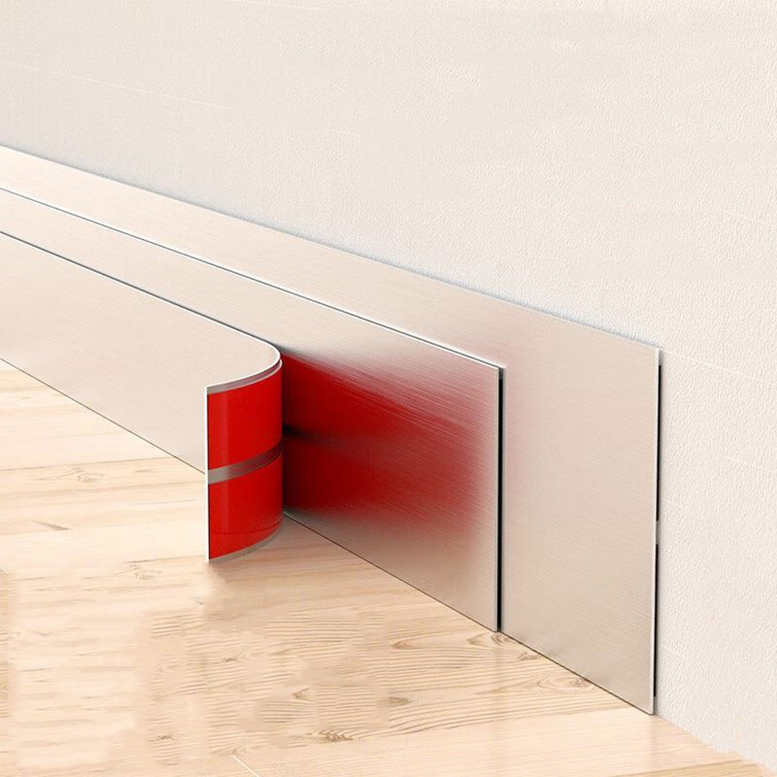 QIPN Self Adhesive Wall Molding Trim Tape Cabinet Decorative Trims, Brushed Silver Stainless Steel Fireplace Decorative Trim, Flexible Home DIY Decoration (Size:0.6cmx18m)