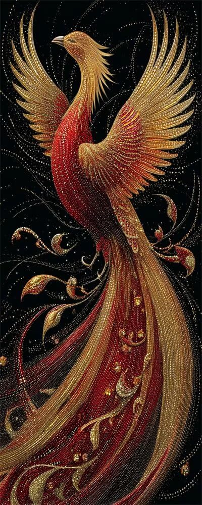 Diamond Art Painting Kits for Adults 50x120cm, 5D Large Diamond Painting Birds Full Round Drill Gem Art Phoenix Crystal Cross Stitch Arts Crafts Paint by Numbers for Home Wall Decor Gifts -LR1083
