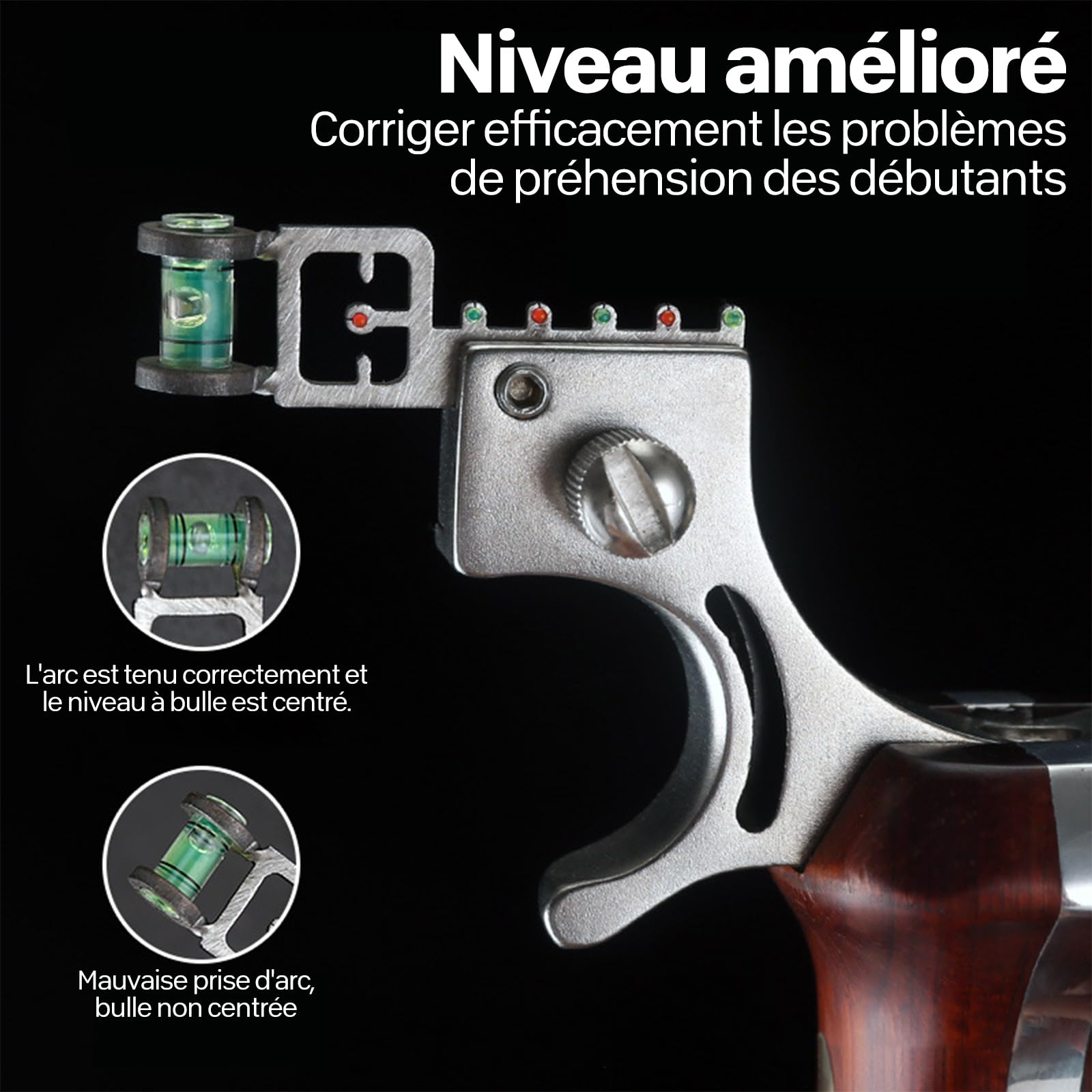 Lance-Pierre Professional Super Slingshot - Elastici ad alte prestazioni, sfere di argilla e acciaio - Accessorio di tiro di precisione per caccia e tempo libero