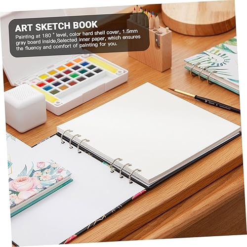 Miniatura 4 de VILLCASE 1 unid libro de dibujo Kraft cubierta cuaderno de dibujo de Navidad cuaderno de bocetos en espiral, bloc de dibujo de fiesta de Navidad,