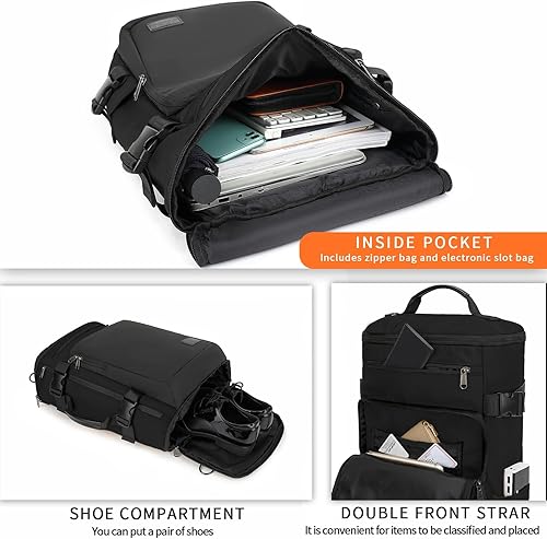 Miniatura 107 de Bolsa de lona para gimnasio, 4 vías, impermeable, con compartimento para zapatos, para viajes, deporte, senderismo, laptop, Cielo estrellado