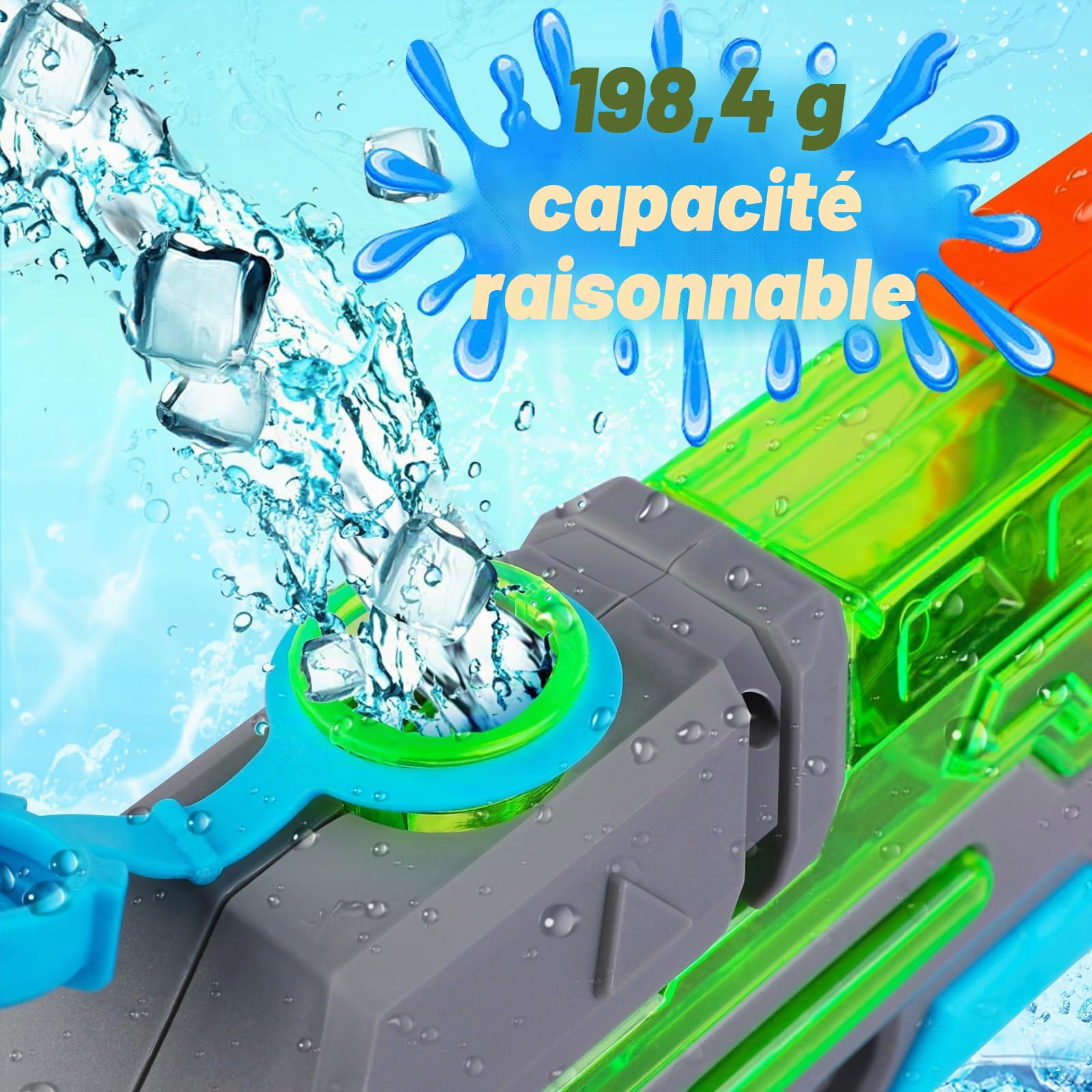 Quanquer Pistolet a Eau pour Enfants 4 Pcs_Mini Pistolet à Eau, portée de 7 mètres, Super Pistolet à Eau, pour Adultes, fêtes, été, Piscine, Plage, Jouets Aquatiques pour Enfants, extérieur