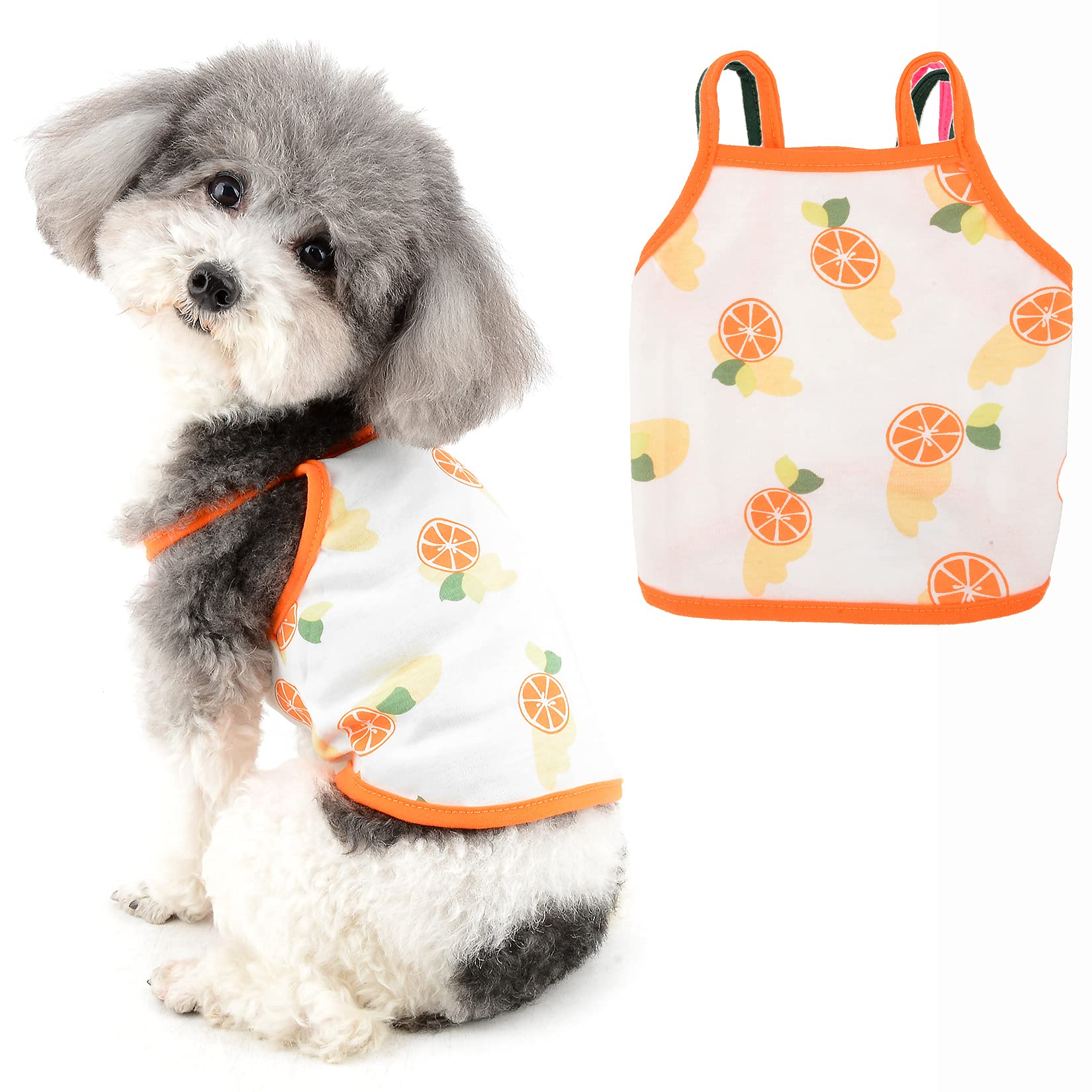 Ranphy Pet Clothes for Small Dog Cotton T Shirt Puppy Basic Vest Shirt Doggie Soft Tank Top Printed Pullover Clothing Summer Breathable Sleeveless Apparel for Chihuahua Yorkshire Terrier