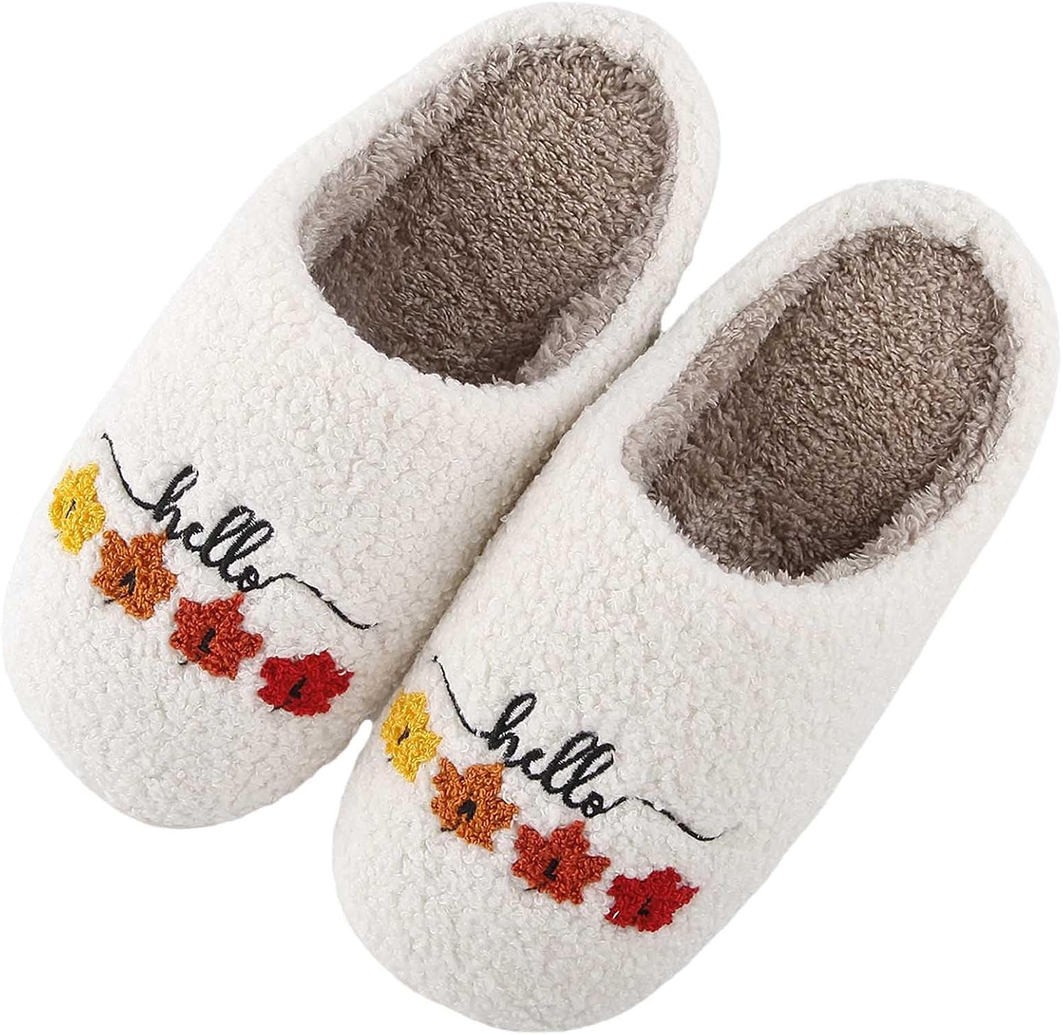 Womens Mens Slippers Memory Foam Plush Fluffy Warm Lined slippers Indoor Outdoor House Winter Slippers image 3