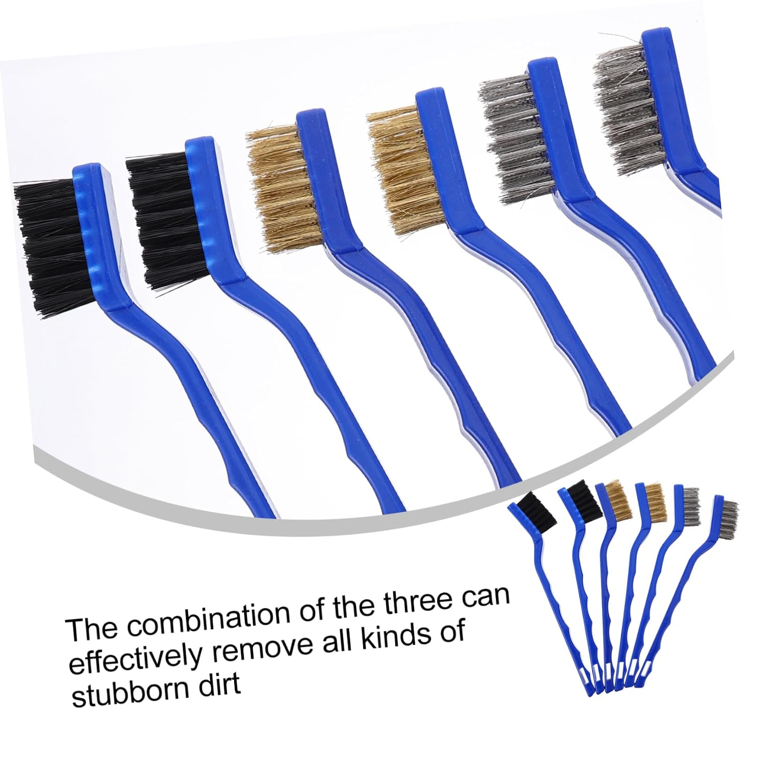 LIFKOME 6 Pcs Engine Cleaning Brush Set Bristle Wire Scratch Brush for Automotive Detailing for Cleaning and Polishing