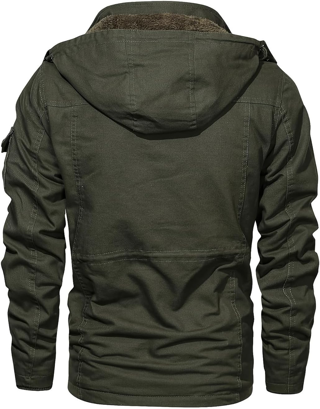 INVACHI Men's Winter Jacket Warm Cotton Military Jackets Fleece Lined Thick Work Cargo Coats with Hooded - Image 2