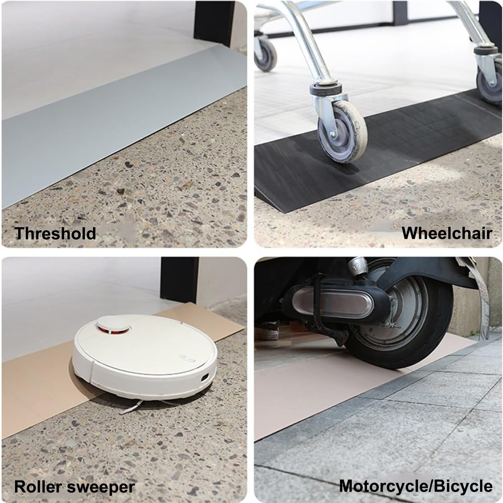Rampas para sillas de ruedas para puertas, umbral interior y rampa de bordillo con superficie antideslizante para sillas de ruedas y cochecitos