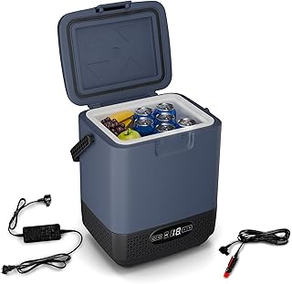 Klarstein SwiftFrost 12L Kompressor Kühlbox mit Gefrierfach – tragbare elektrische Kühlbox, LED-Anzeige, Dual Power (12 V/230 V), –20 °C bis 20 °C, ECO- und MAX-Modus, ideal für Camping und Auto