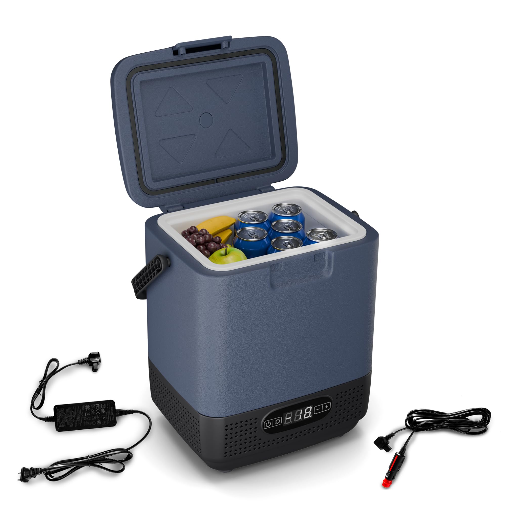 Klarstein SwiftFrost 12L Kompressor Kühlbox mit Gefrierfach – tragbare elektrische Kühlbox, LED-Anzeige, Dual Power (12 V/230 V), –20 °C bis 20 °C, ECO- und MAX-Modus, ideal für Camping und Auto