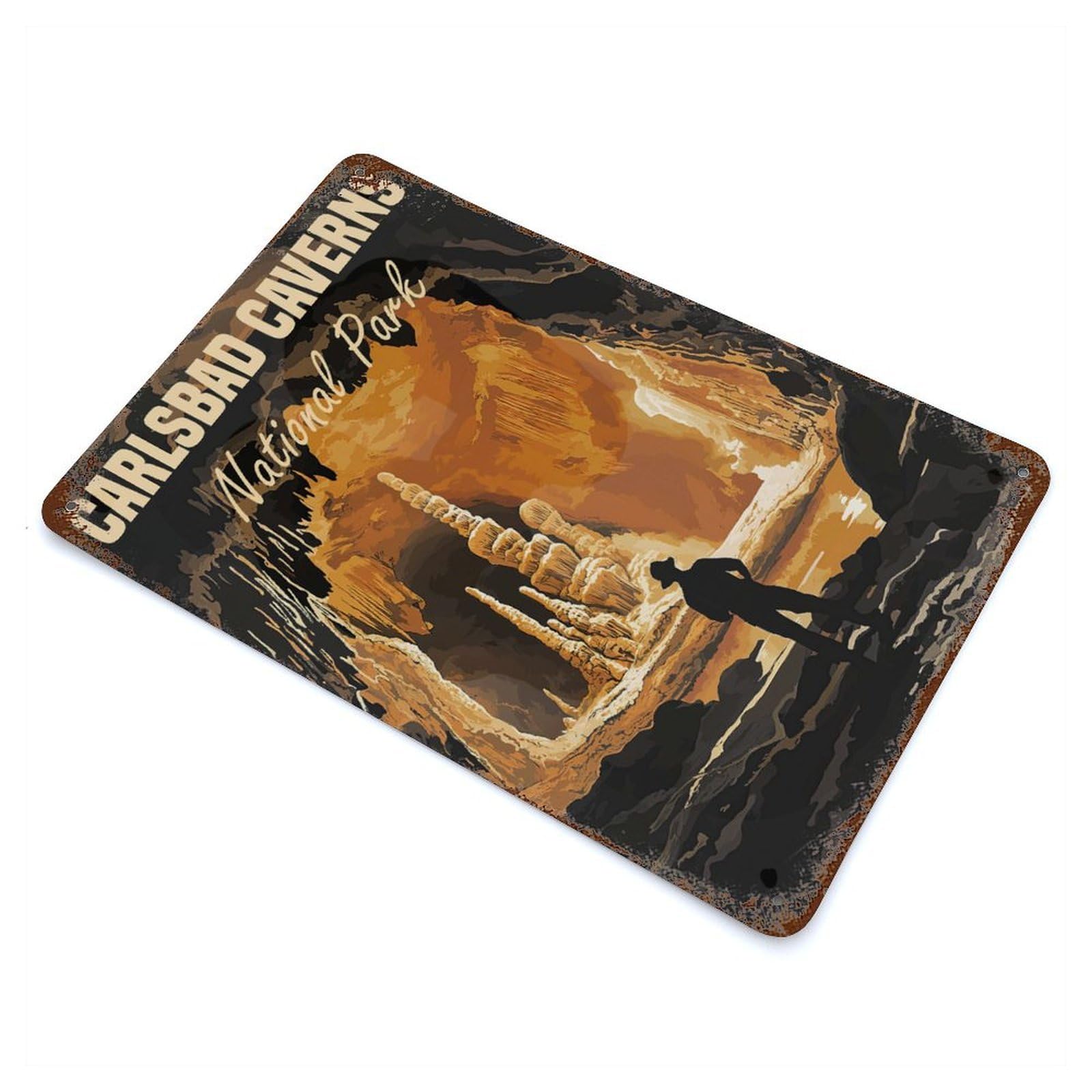 Garage Style Carlsbad Caverns National Park Decorative Tin Sign 11.8"x7.9", Rustic Home Decor for Bar And Workshop