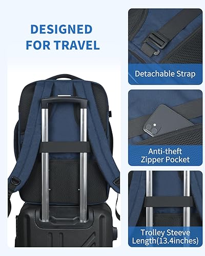 Miniatura 5 de WANDF Mochila de viaje para Spirit Airlines bolsa de artículos personales de 18 x 14 x 8 pulgadas con bolsillo húmedo, mochila para portátil de 17