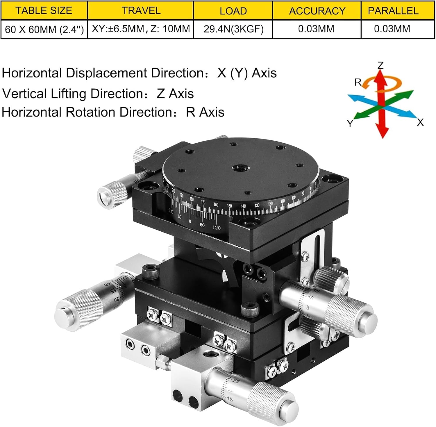 Linear Stage 4 Axles 60 x 60mm Trimming Platform Bearing Tuning Slide Table Directions Manual,High Efficiency(90 x 90 mm)